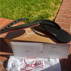 Christian Louboutin Black Studded Sandals